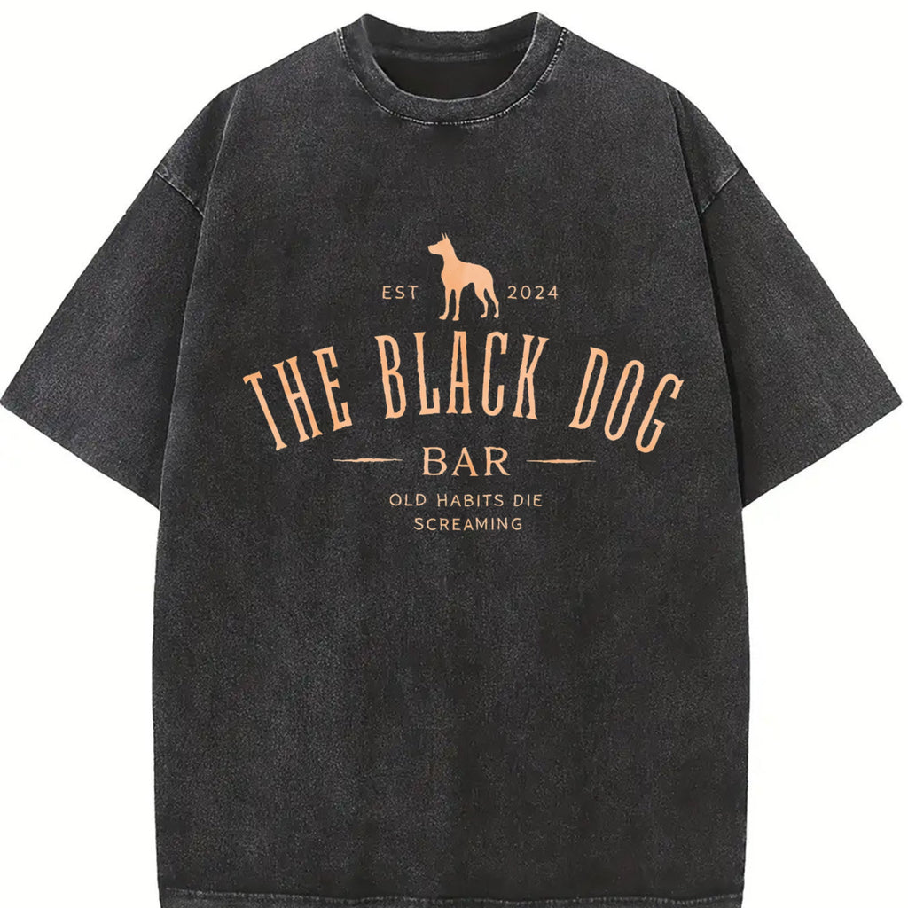 Dog And Letter Vintage Washed T-Shirt product image 2