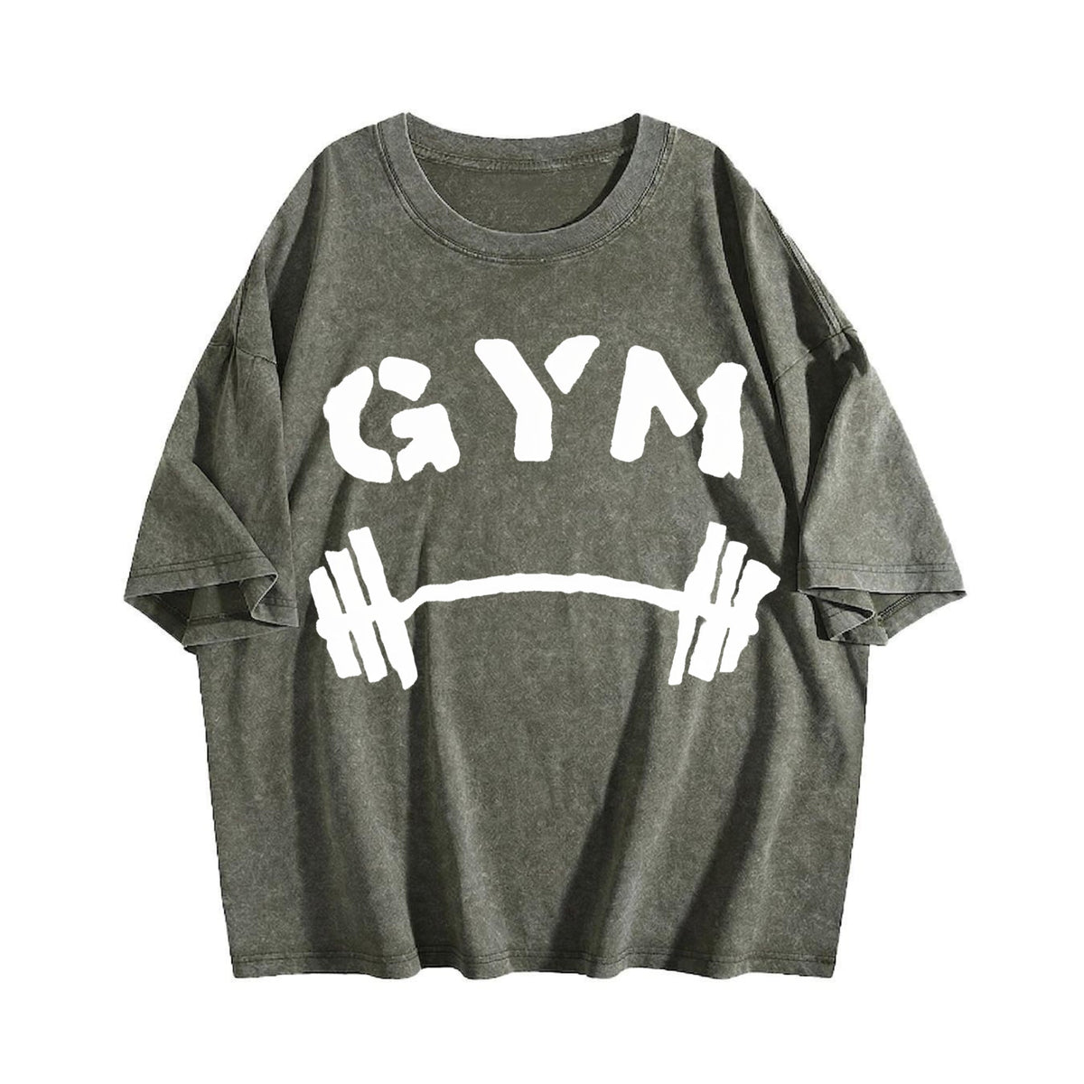 Vibrant Red Gym With Dumbbell Vintage Washed T-Shirt product image 4