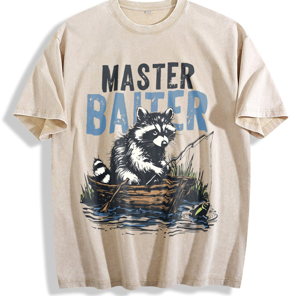 Master Baiter Raccoon Fishing Vintage Washed T-Shirt product image 1