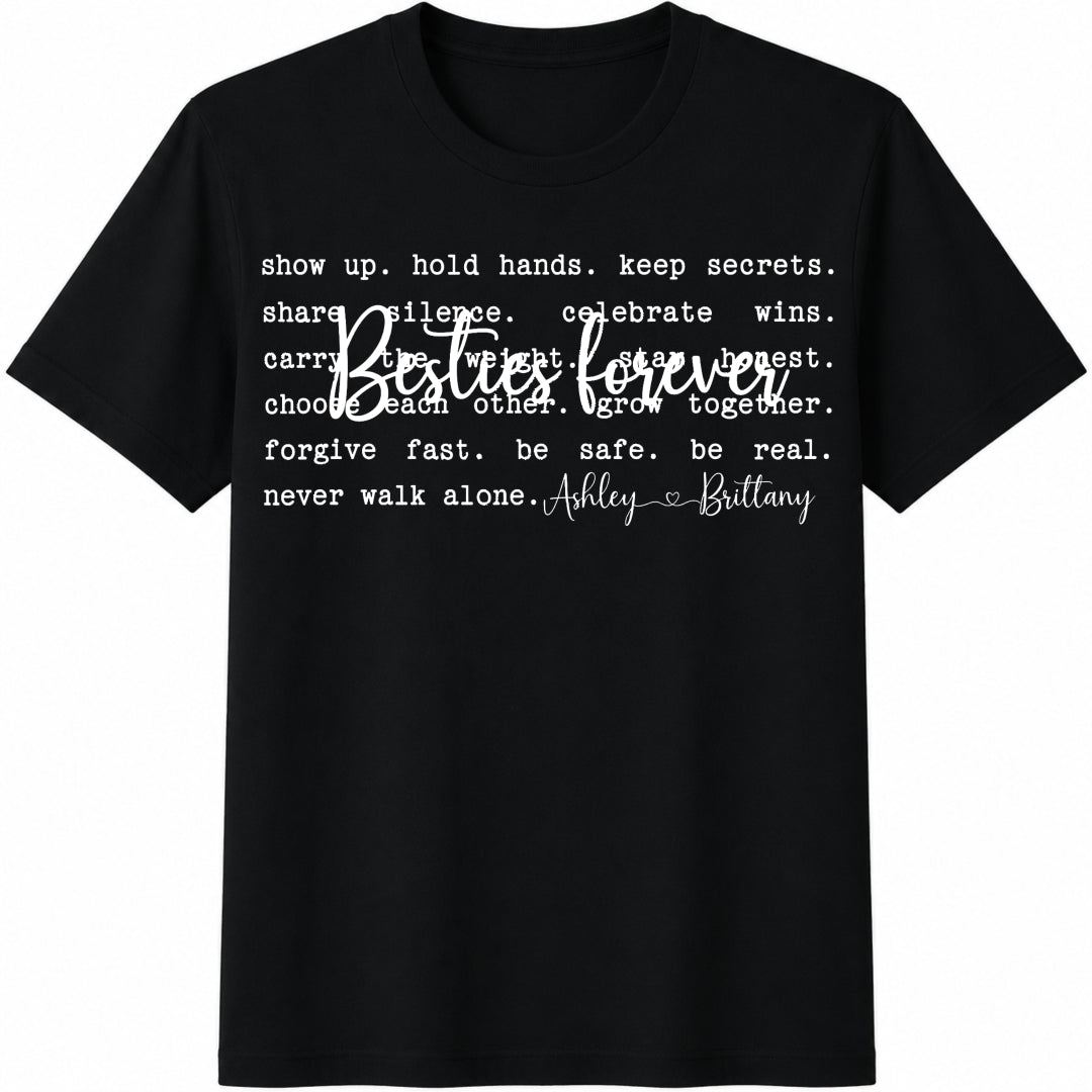 Besties' Names Cotton T-Shirt product image 1