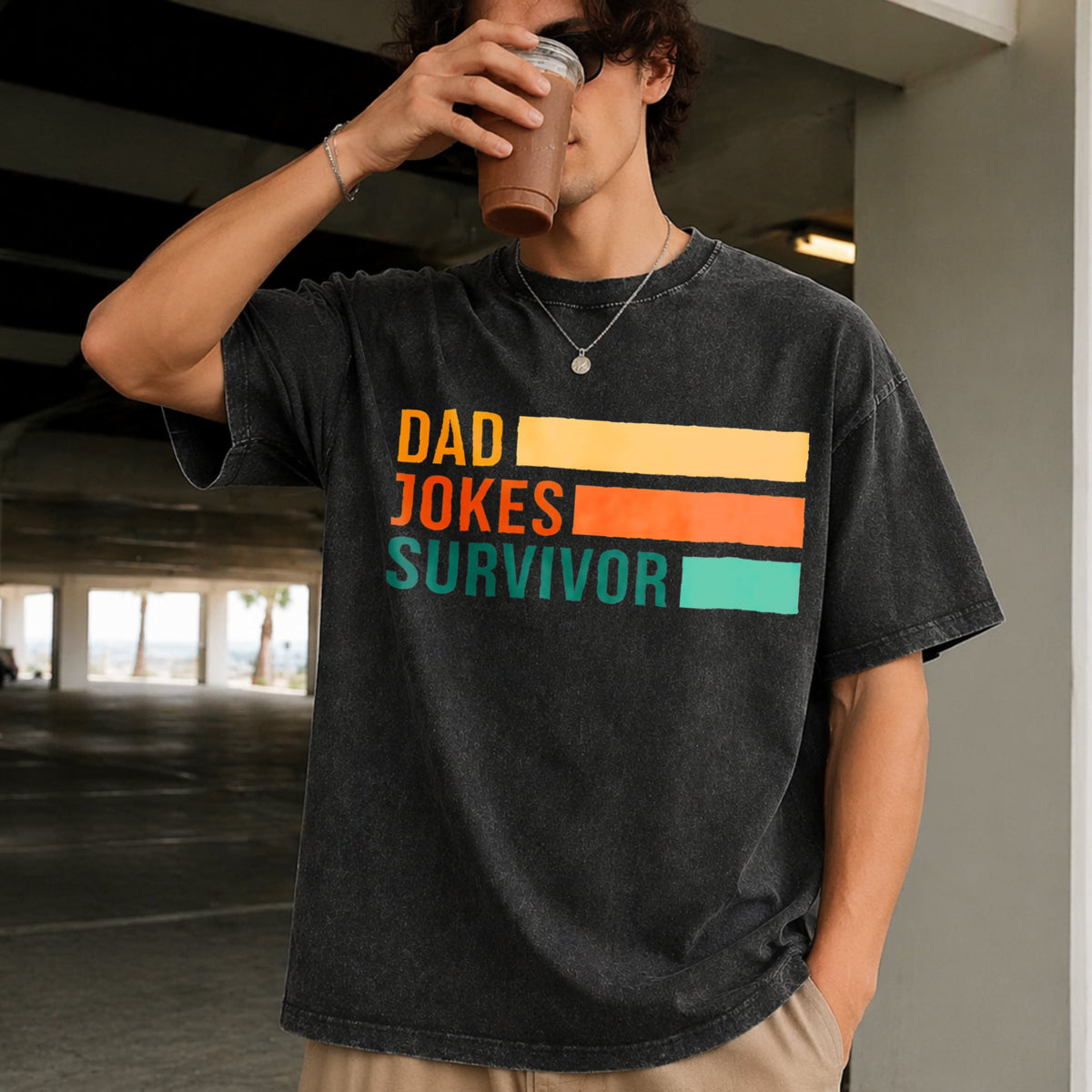 Dad Jokes Champion Vintage Washed T-Shirt product image 2