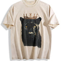 Black Wild Leopard With Crown 90s Vintage Washed T-Shirt product image 1