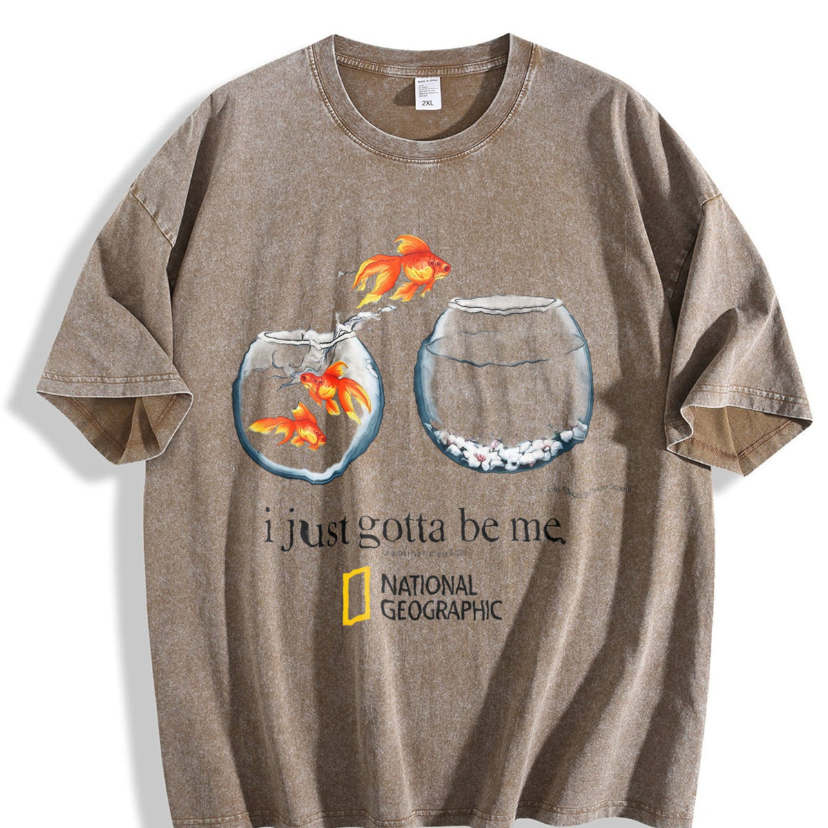 I Just Gotta Be Me Goldfish Vintage Washed T-Shirt product image 3