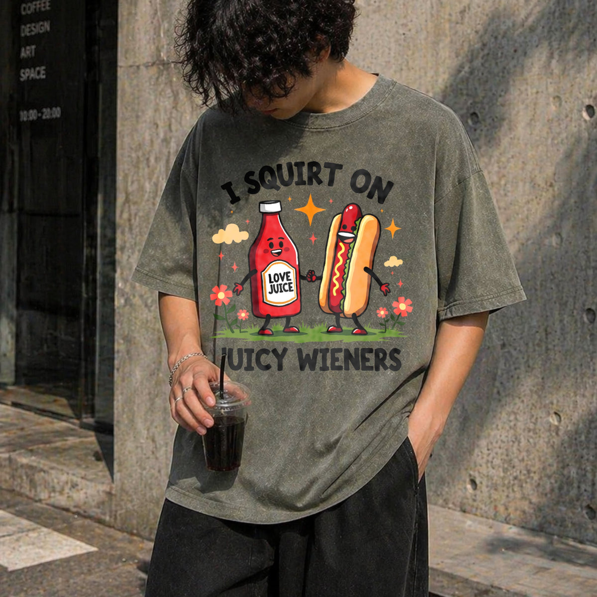 I Squirt On Juicy Wieners Vintage Washed T-Shirt product image 4