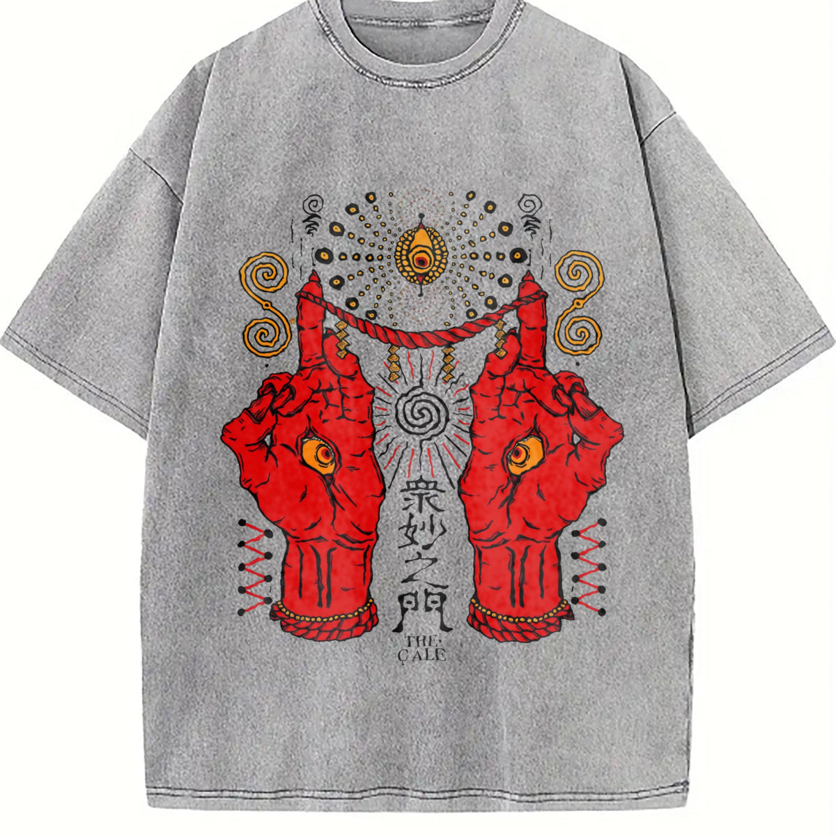 Occult Red Hand & All-seeing Eye Vintage Washed T-Shirt product image 5