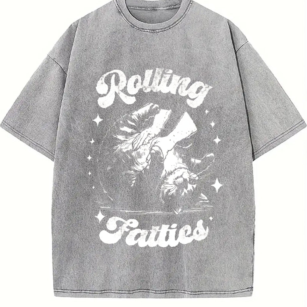 Funny Rolling Fatties 90s Vintage Washed T-Shirt product image 5