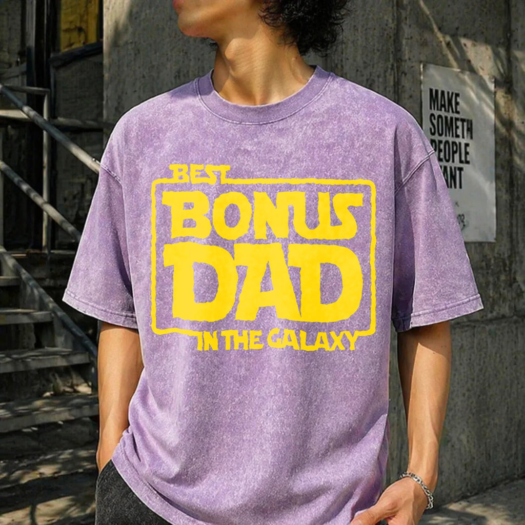 Best Bonus Dad In The Galaxy Vintage Washed T-Shirt product image 6