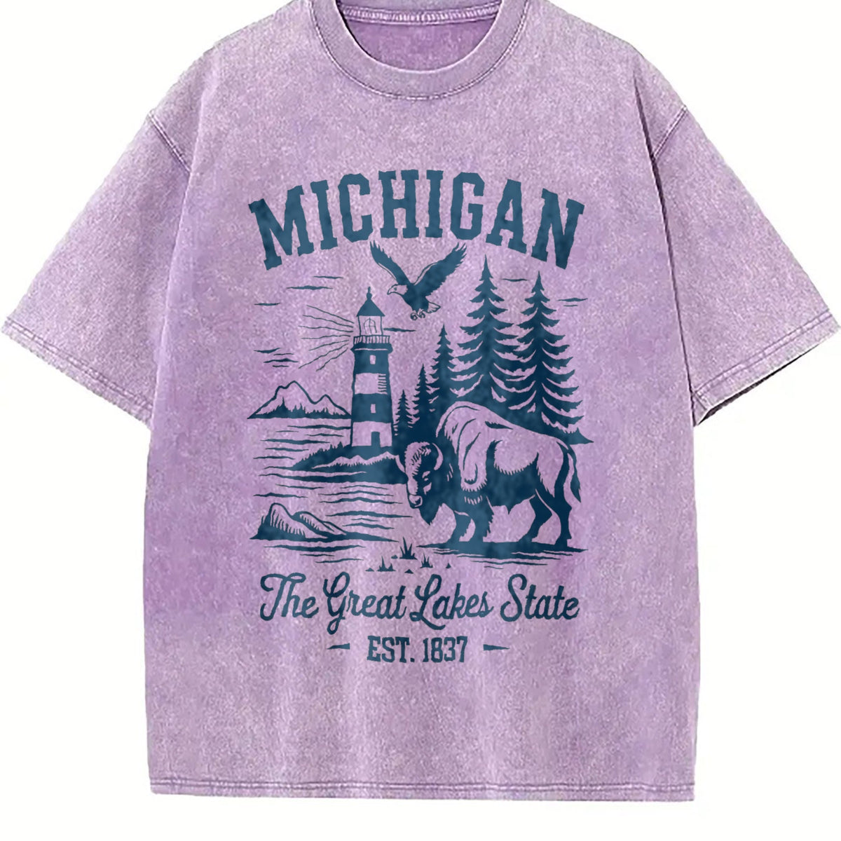 Michigan The Great Lakes State Vintage Washed T-Shirt product image 6