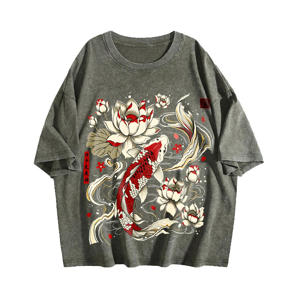 Explorer And Grunge Vibes: Vibrant Red Koi Fish Vintage product image 4
