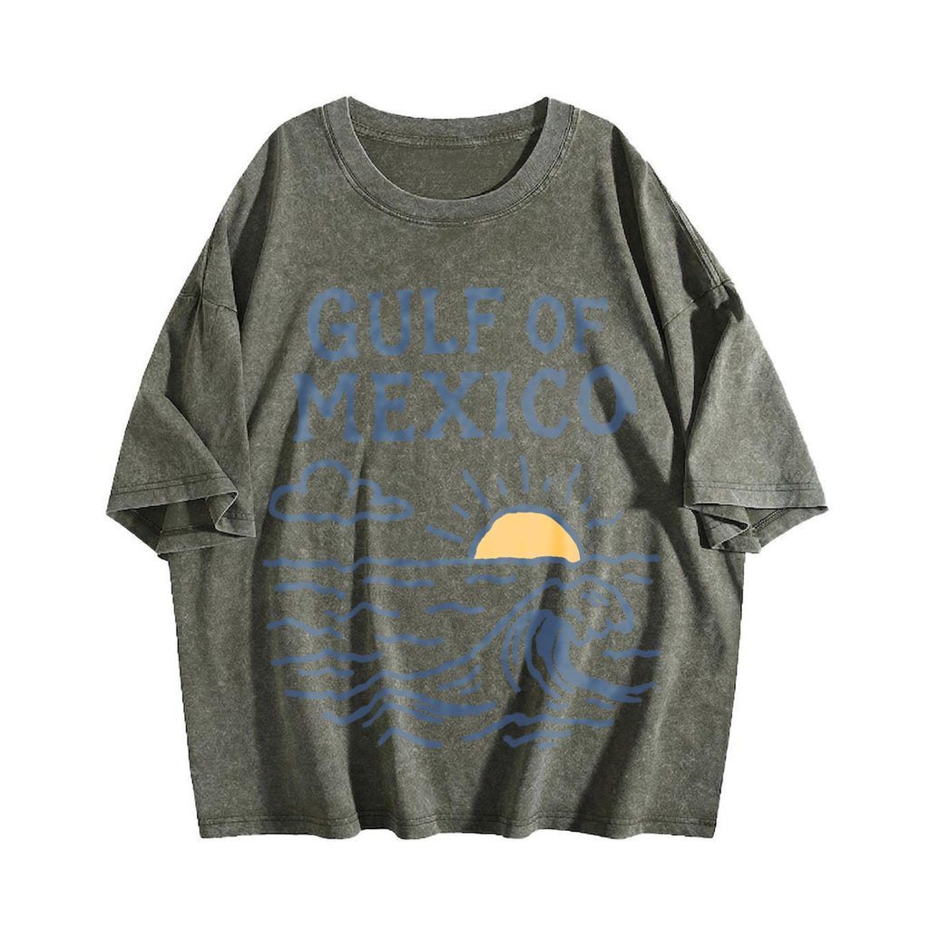 Gulf Of Mexico Sunset Waves Vintage Washed T-Shirt product image 4