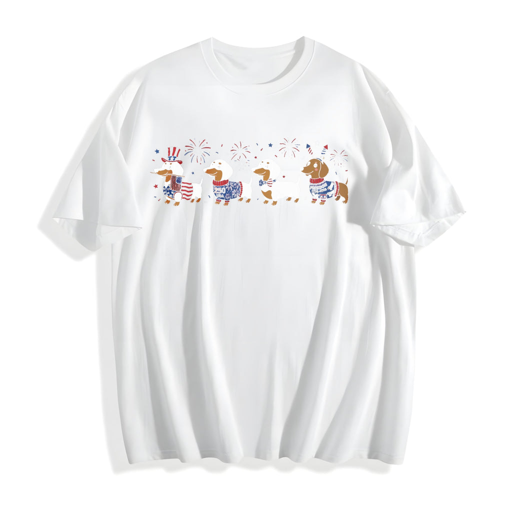 Patriotic Dachshund Cotton T-Shirt product image 2