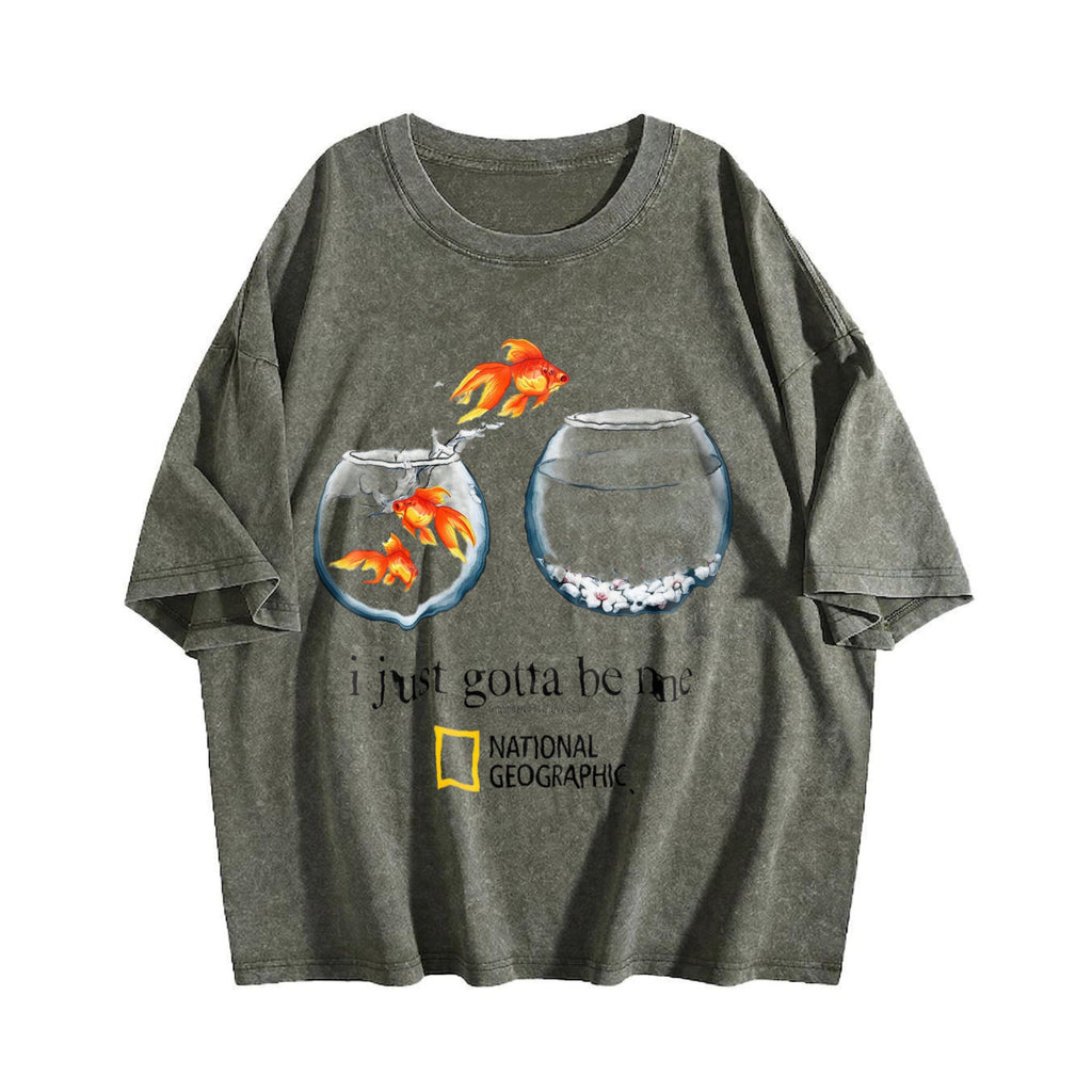 I Just Gotta Be Me Goldfish Vintage Washed T-Shirt product image 4