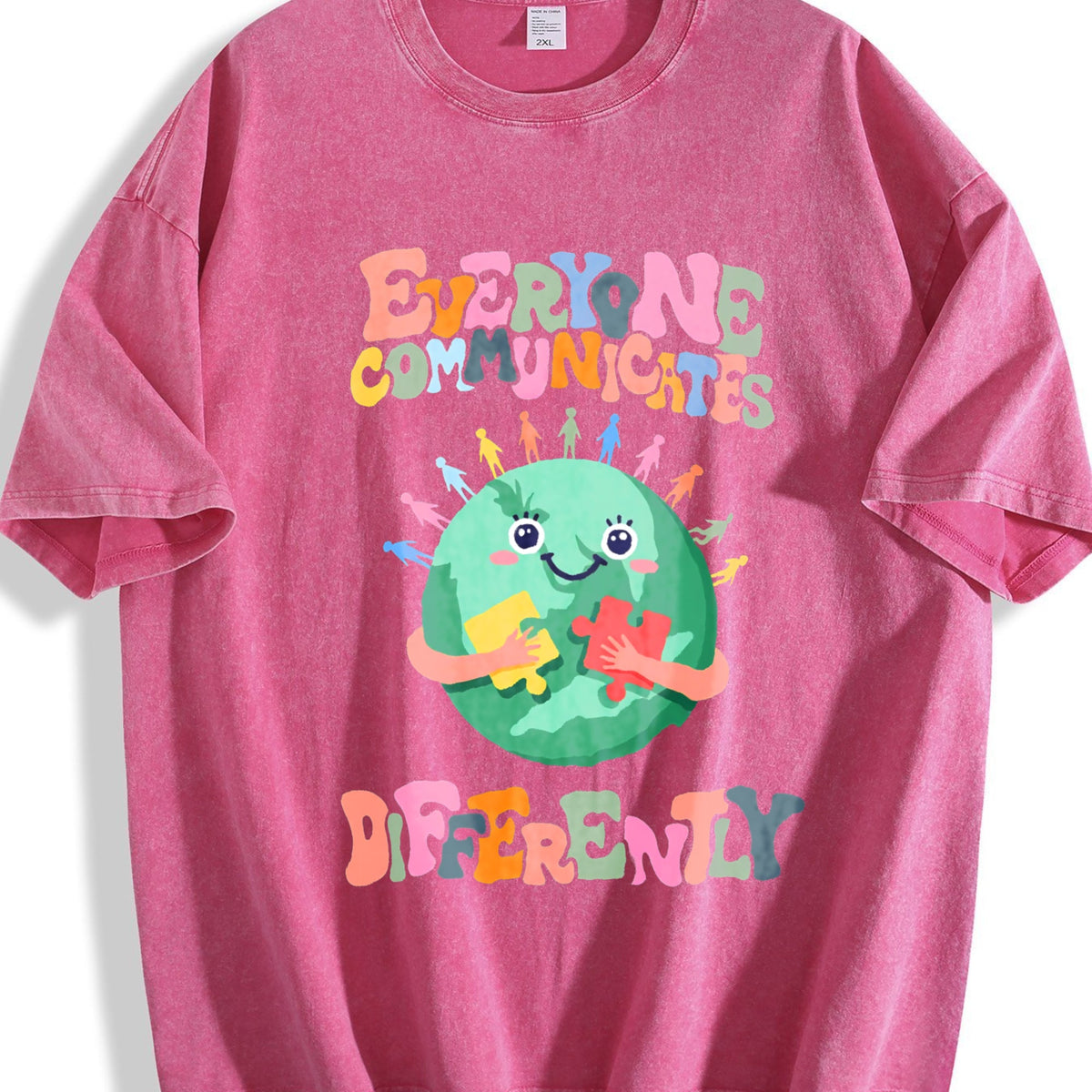 Everyone Communicates Differently Vintage Washed T-Shirt product image 7