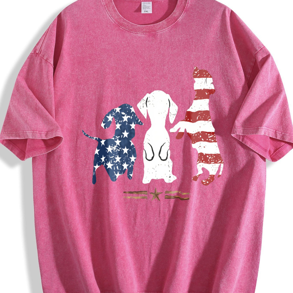 Patriotic Dog Silhouette Boxy Y2K Aesthetic Summer Vintage product image 7
