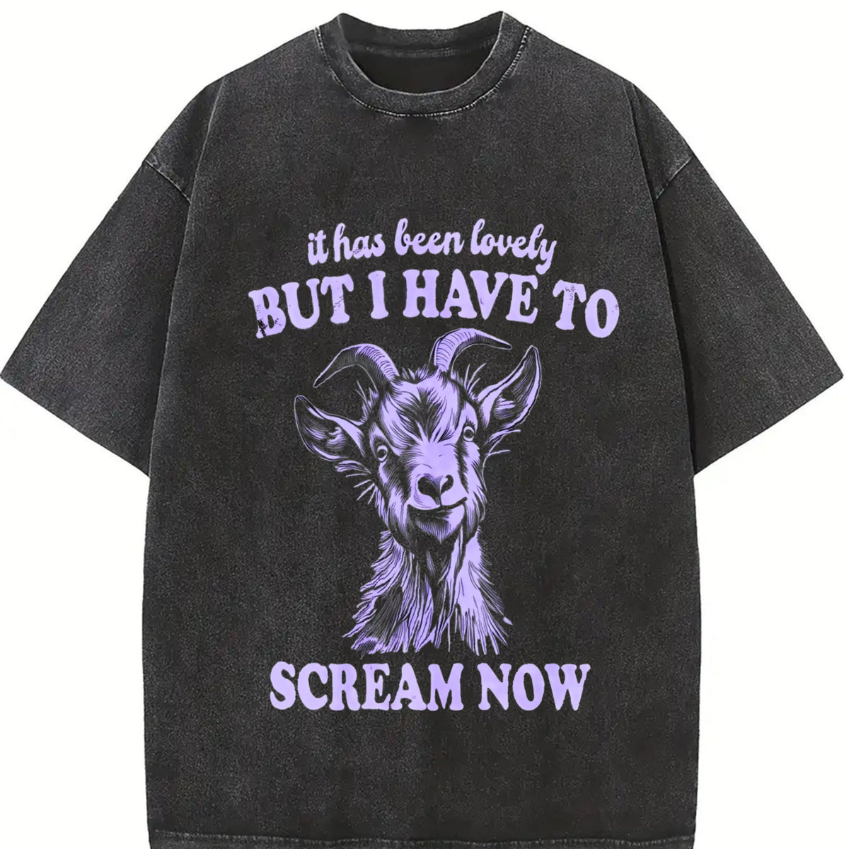 Funny Goat I Have To Scream Now 90's Vintage Washed T-Shirt product image 2