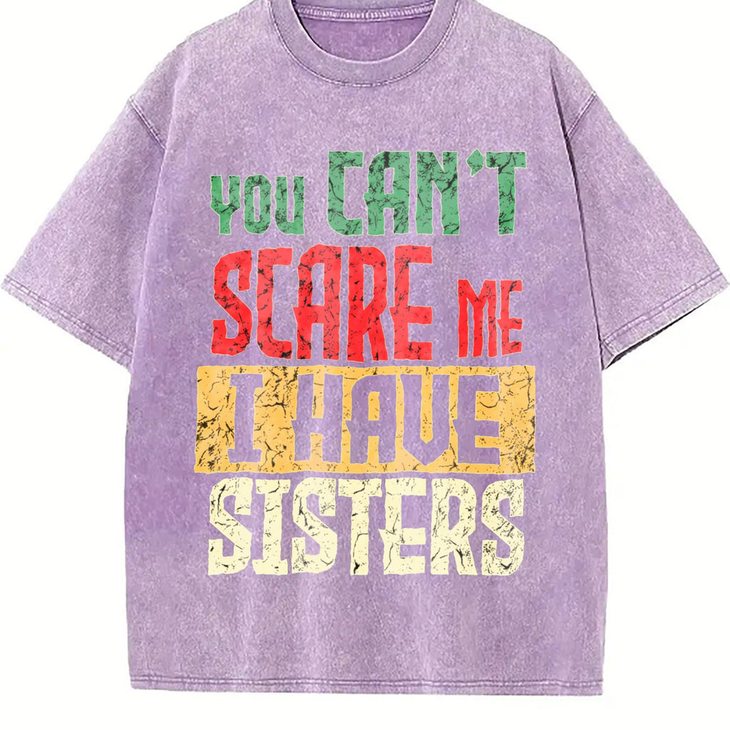 You Can't Scare Me I Have Two Sisters Vintage Washed T-Shirt product image 6