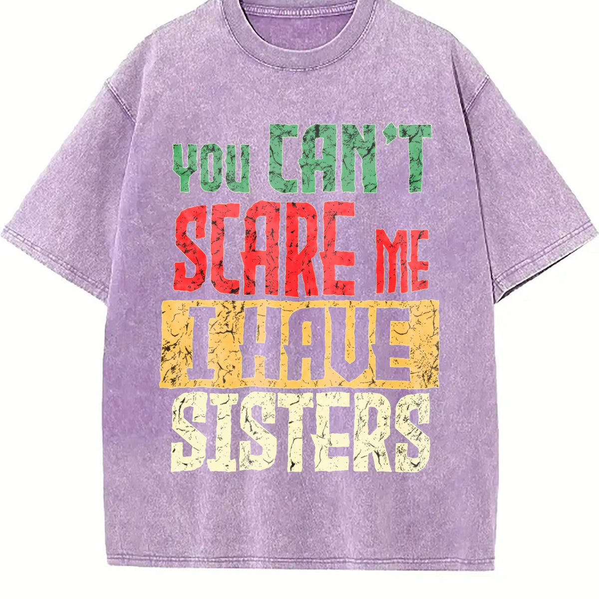 You Can't Scare Me I Have Two Sisters Vintage Washed T-Shirt product image 6