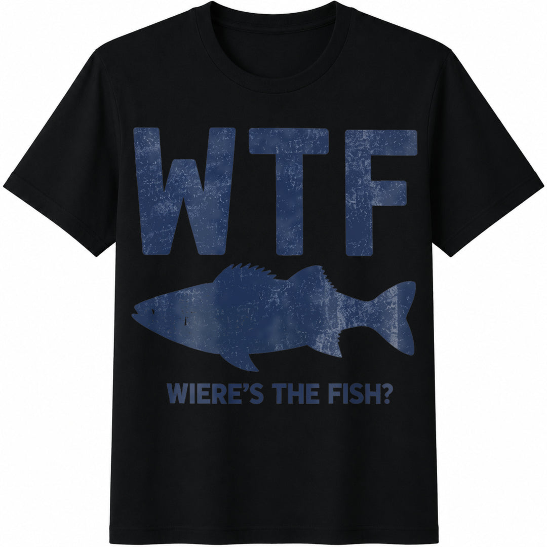 Funny Fishing : WTF Where's The Fish Cotton T-Shirt product image 1