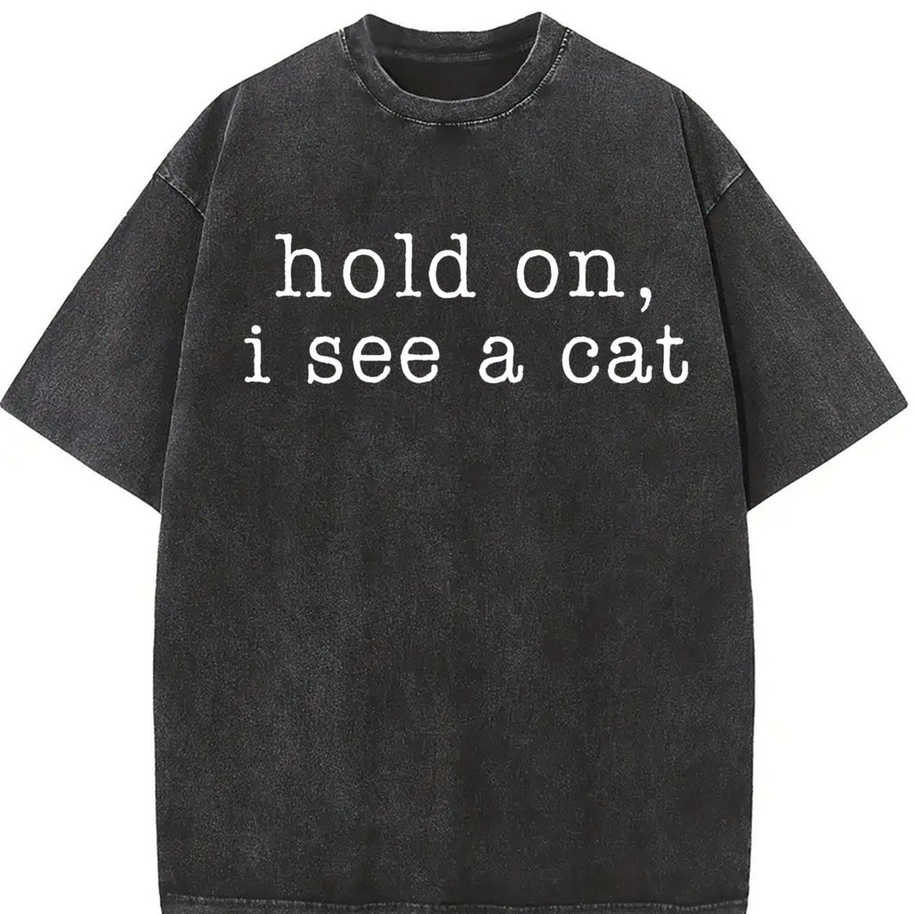 Hold On I See A Cat Vintage Washed T-Shirt product image 2