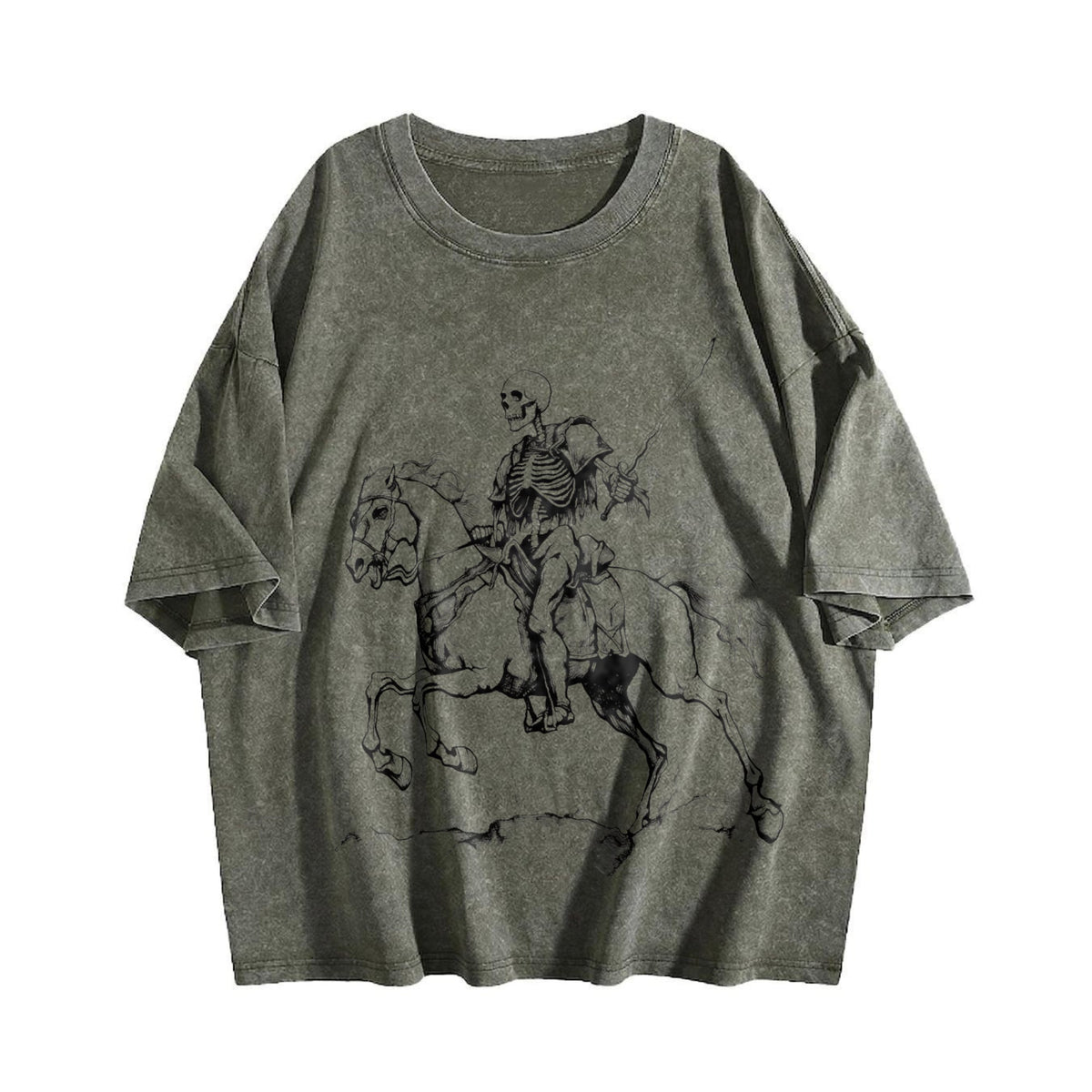 Skeleton Riding Horse 90s Vintage Washed T-Shirt product image 4