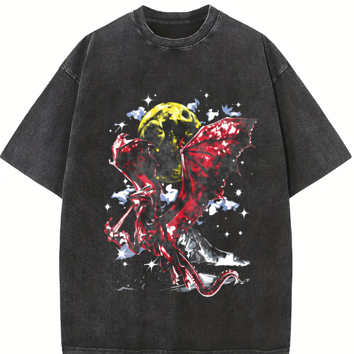 Fantasy Dragon Y2K Vintage Washed T-Shirt product image 2