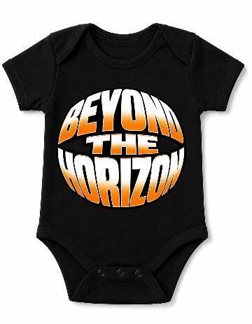 Beyond The Horizon Circular Retro Orange Gradient Typography