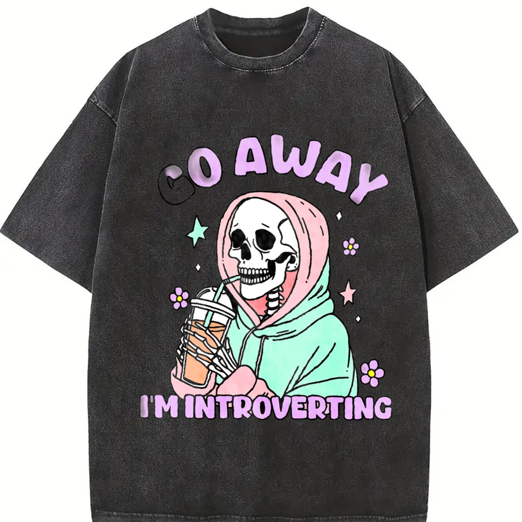 Introvert Vibes For Weekend Warriors Vintage Washed T-Shirt product image 2
