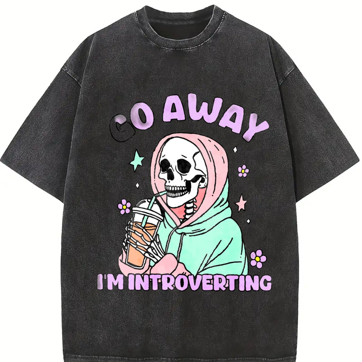 Introvert Vibes For Weekend Warriors Vintage Washed T-Shirt product image 2