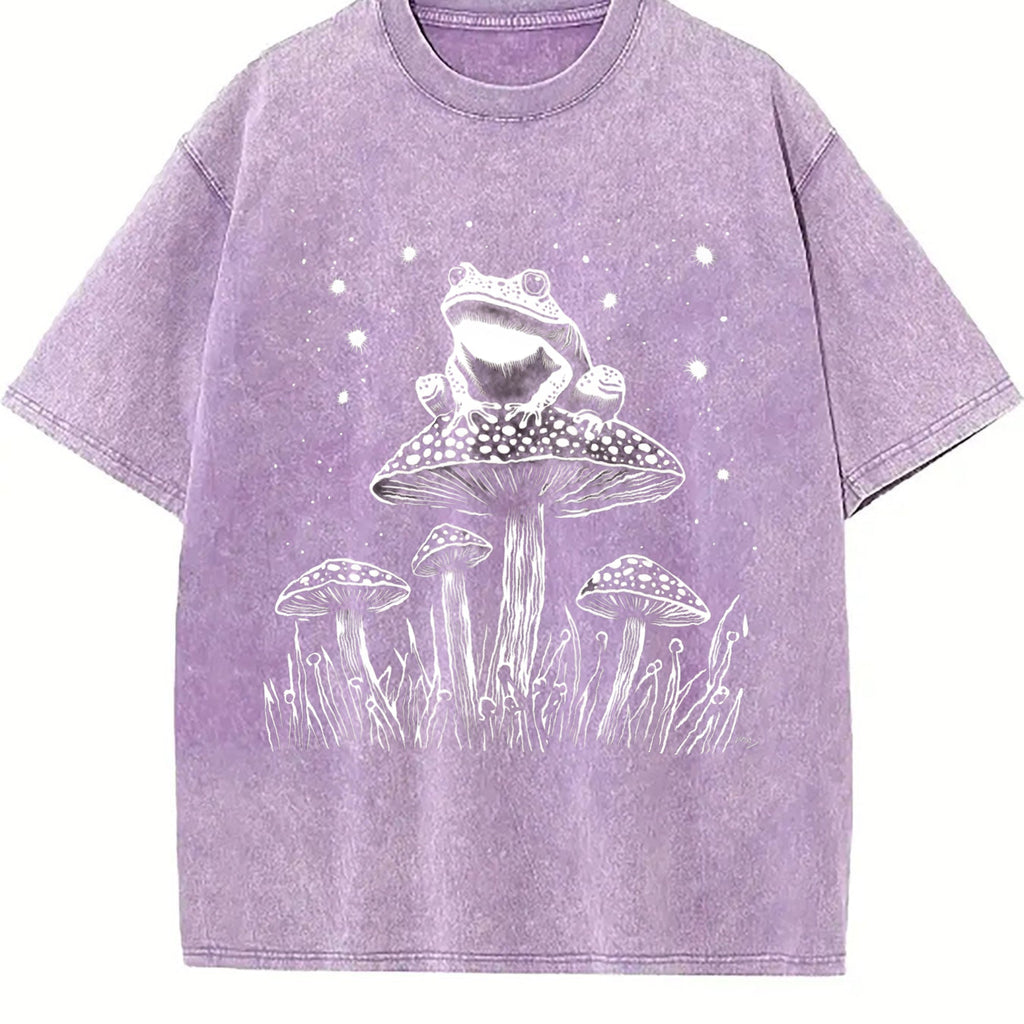 Frog On The Mushroom 90s Vintage Washed T-Shirt product image 6