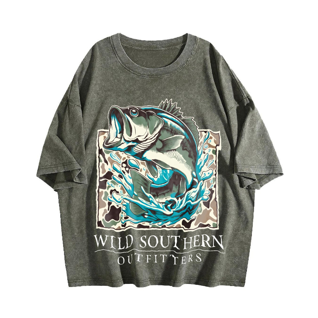 Fishing Bass Vintage Washed T-Shirt product image 4