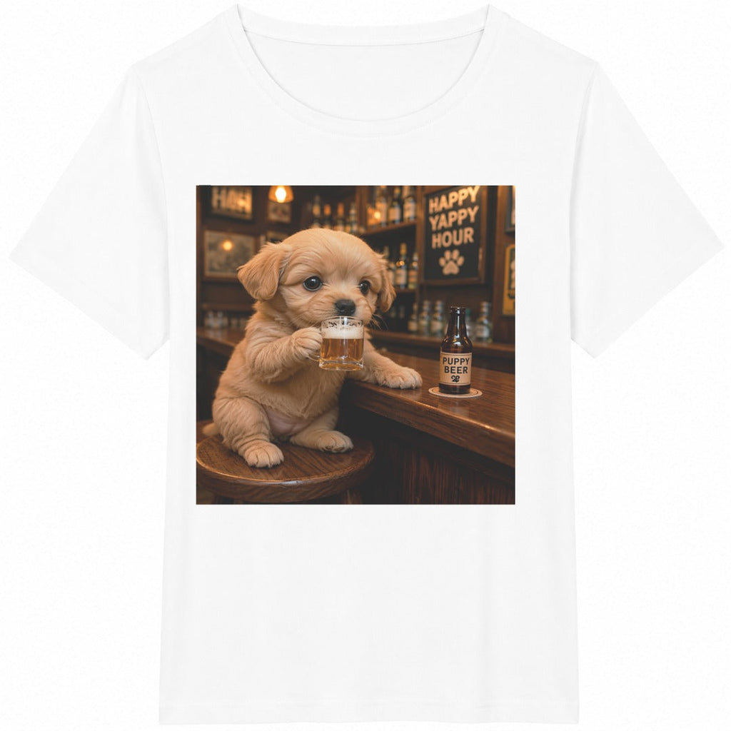 Funny Puppy Beer Cotton T-Shirt product image 2