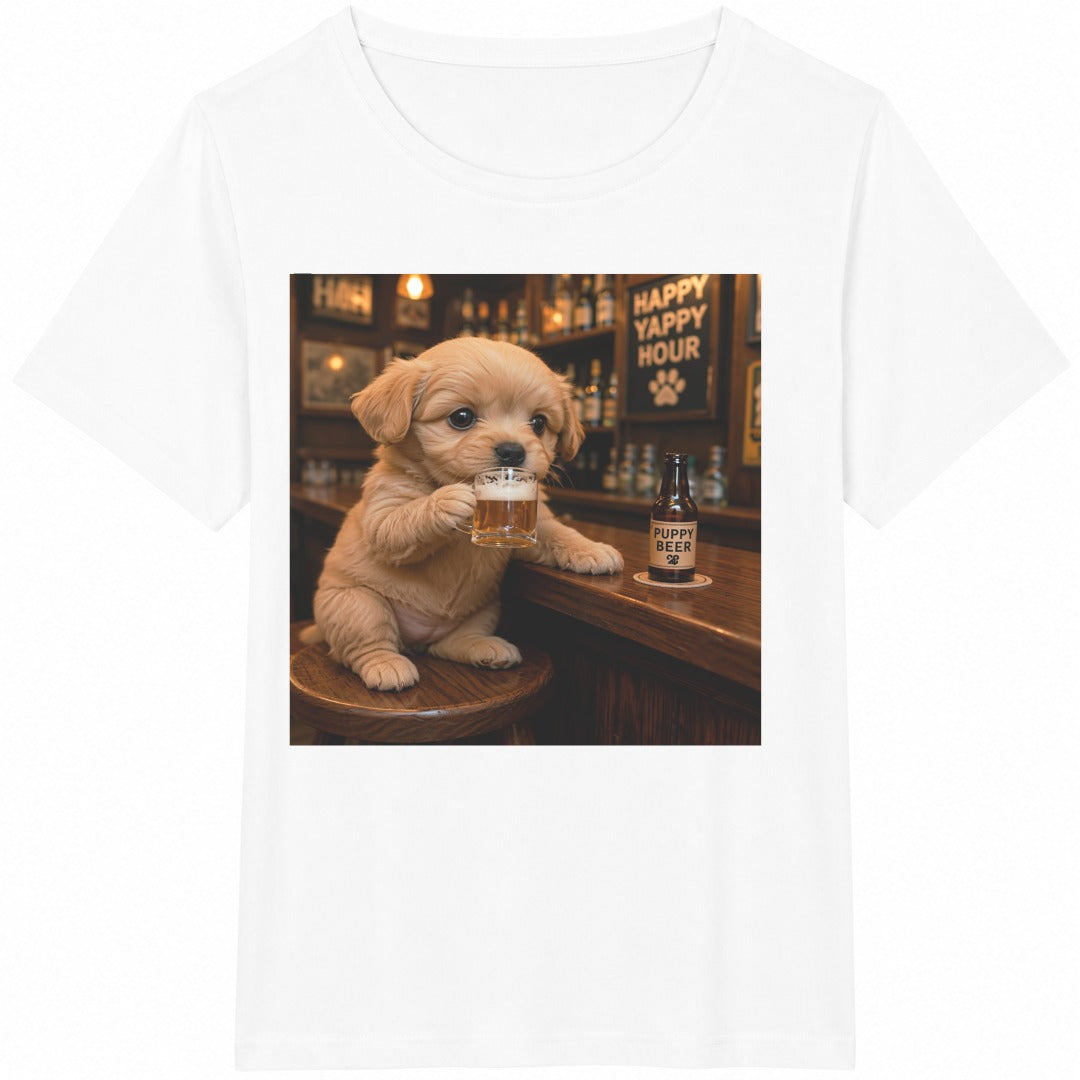 Funny Puppy Beer Cotton T-Shirt product image 2