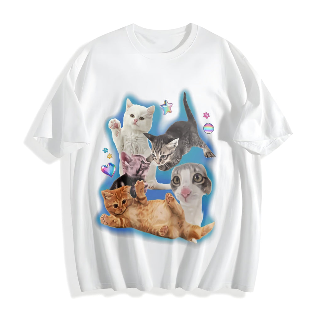 Y2K Silly Cat Cotton T-Shirt product image 2