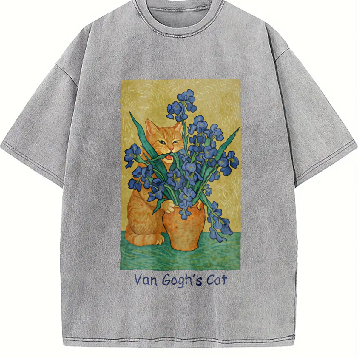 Van Gogh Cat Vintage Washed T-Shirt product image 5