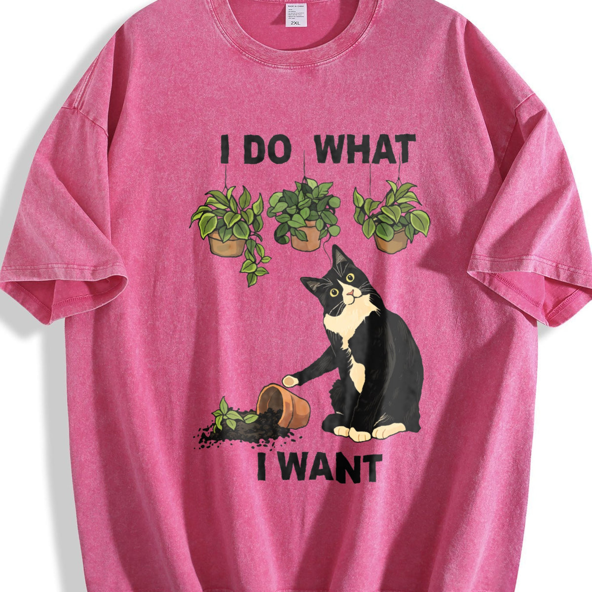 I Do What I Want Cat Vintage Washed T-Shirt product image 7