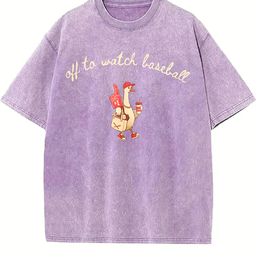 Off to Watch Baseball Goose Vintage Washed T-Shirt product image 6
