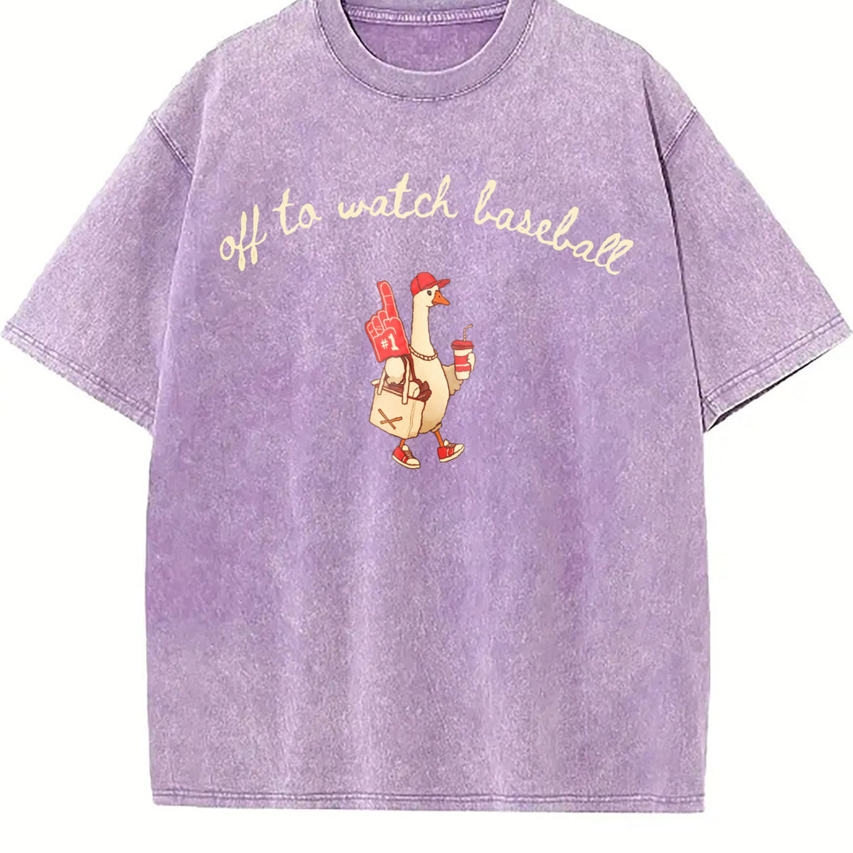 Off to Watch Baseball Goose Vintage Washed T-Shirt product image 6