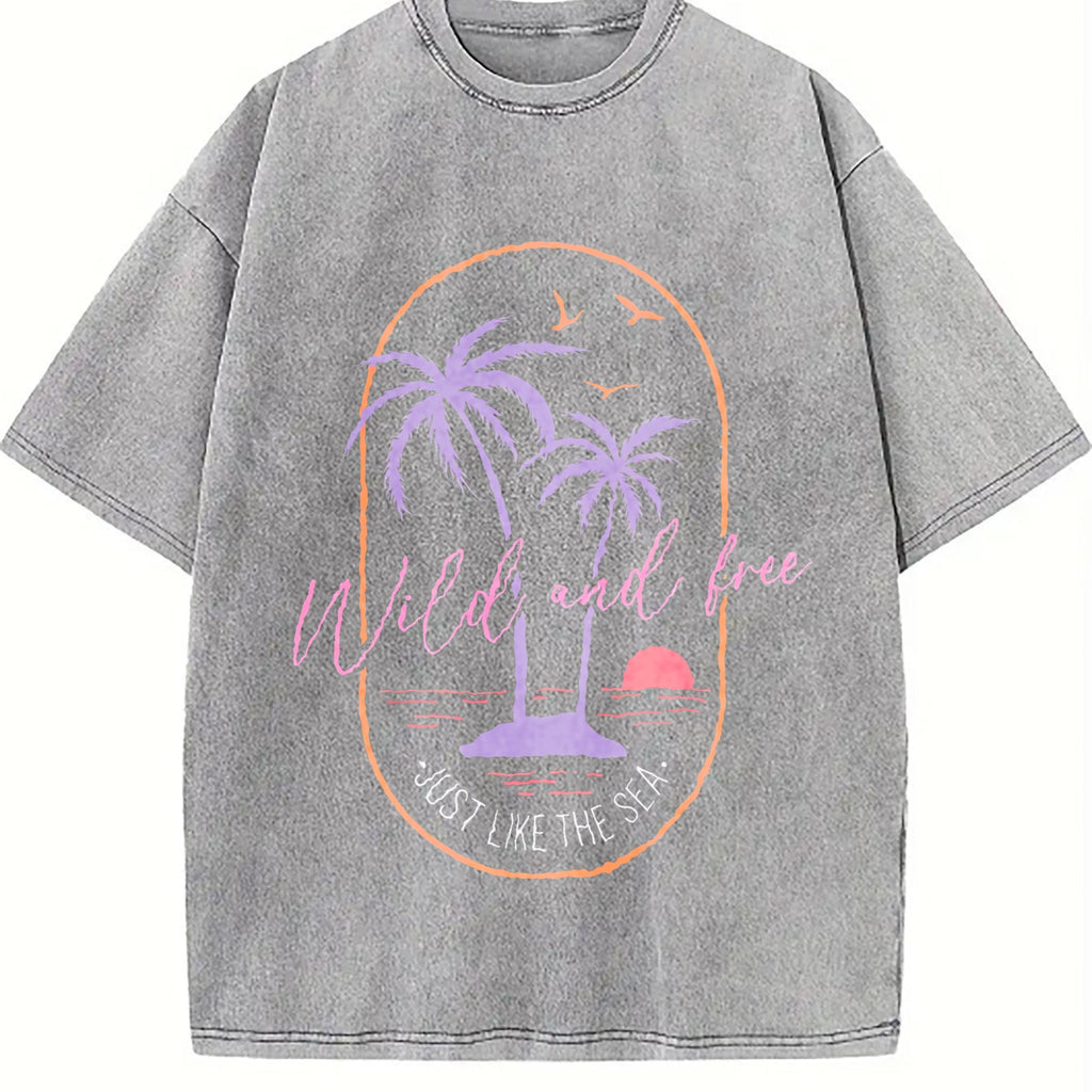 Surf Tropical Beach Sunset Palm Tree And Vintage Washed product image 5