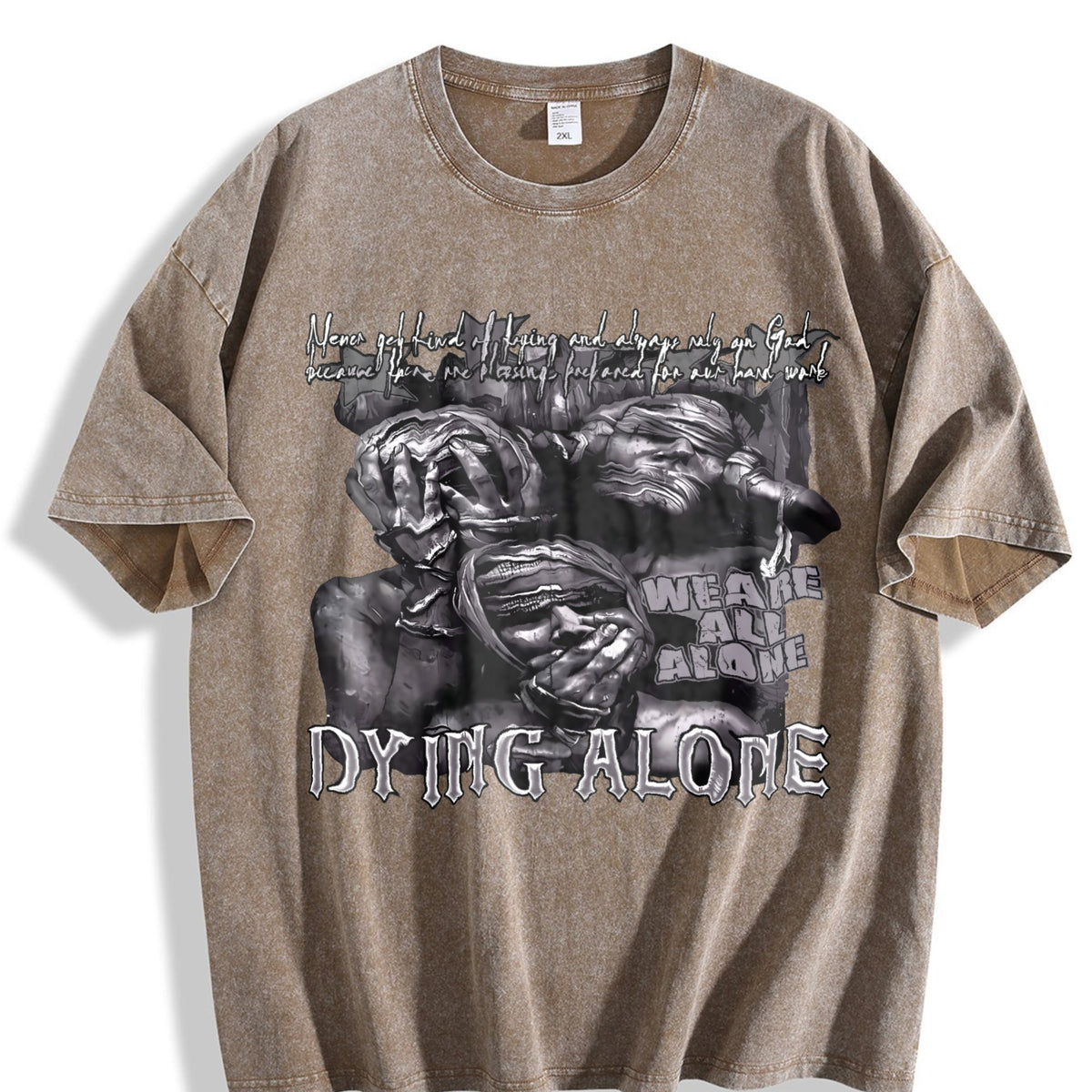 Dying Alone Quote Vintage Washed T-Shirt product image 3