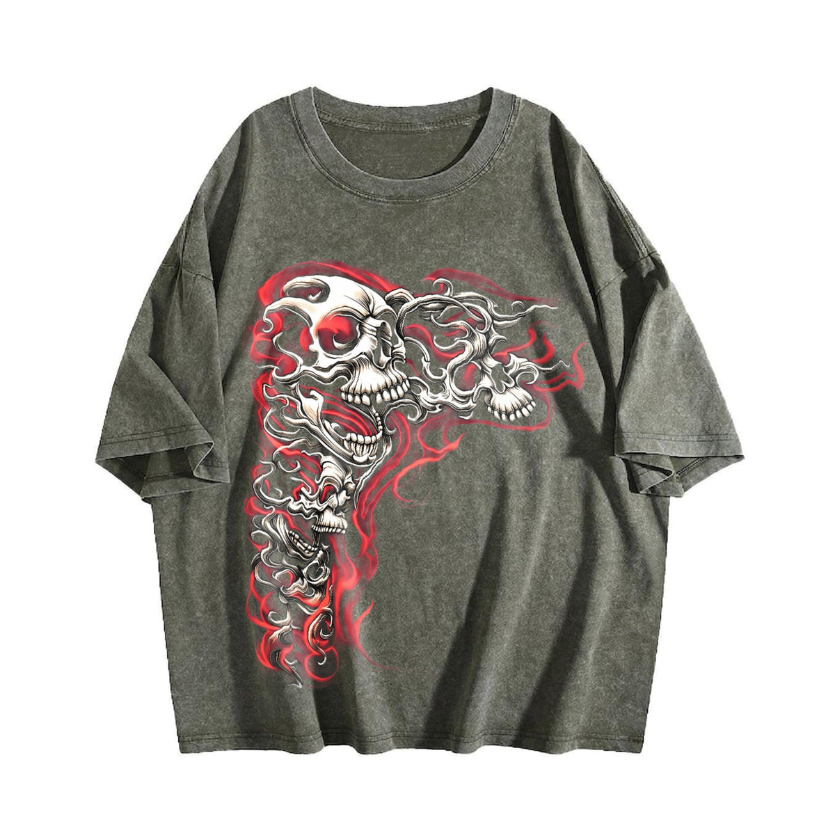 Y2K Gothic Punk Flaming Skulls Biker Grunge Affliction product image 4