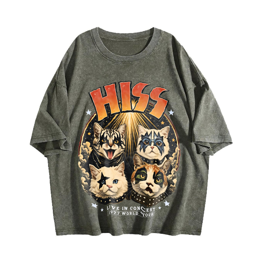 Hiss Cat Band Vintage Washed T-Shirt product image 4