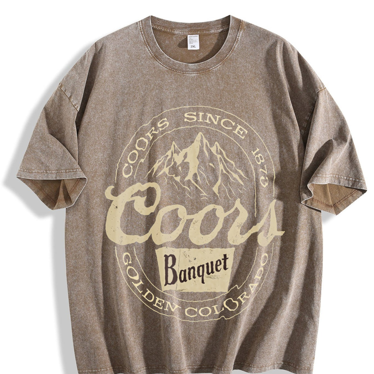 Wash Old Summer Down Shoulder Sleeves Vintage Washed T-Shirt product image 3