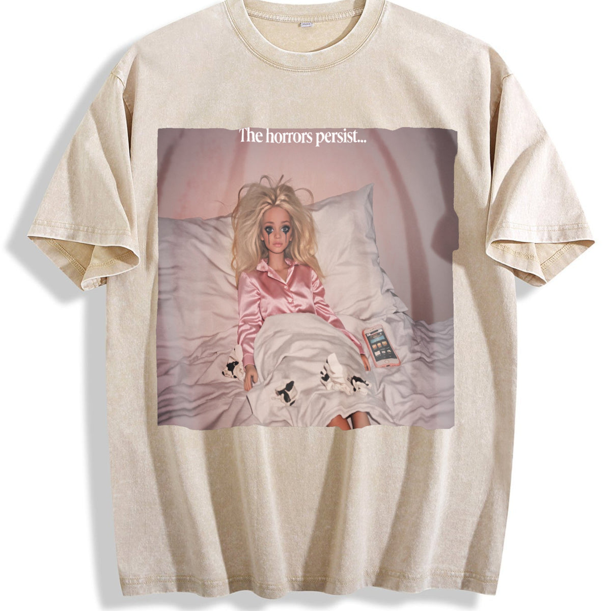 The Horrors Persist Doll Meme Vintage Washed T-Shirt product image 1