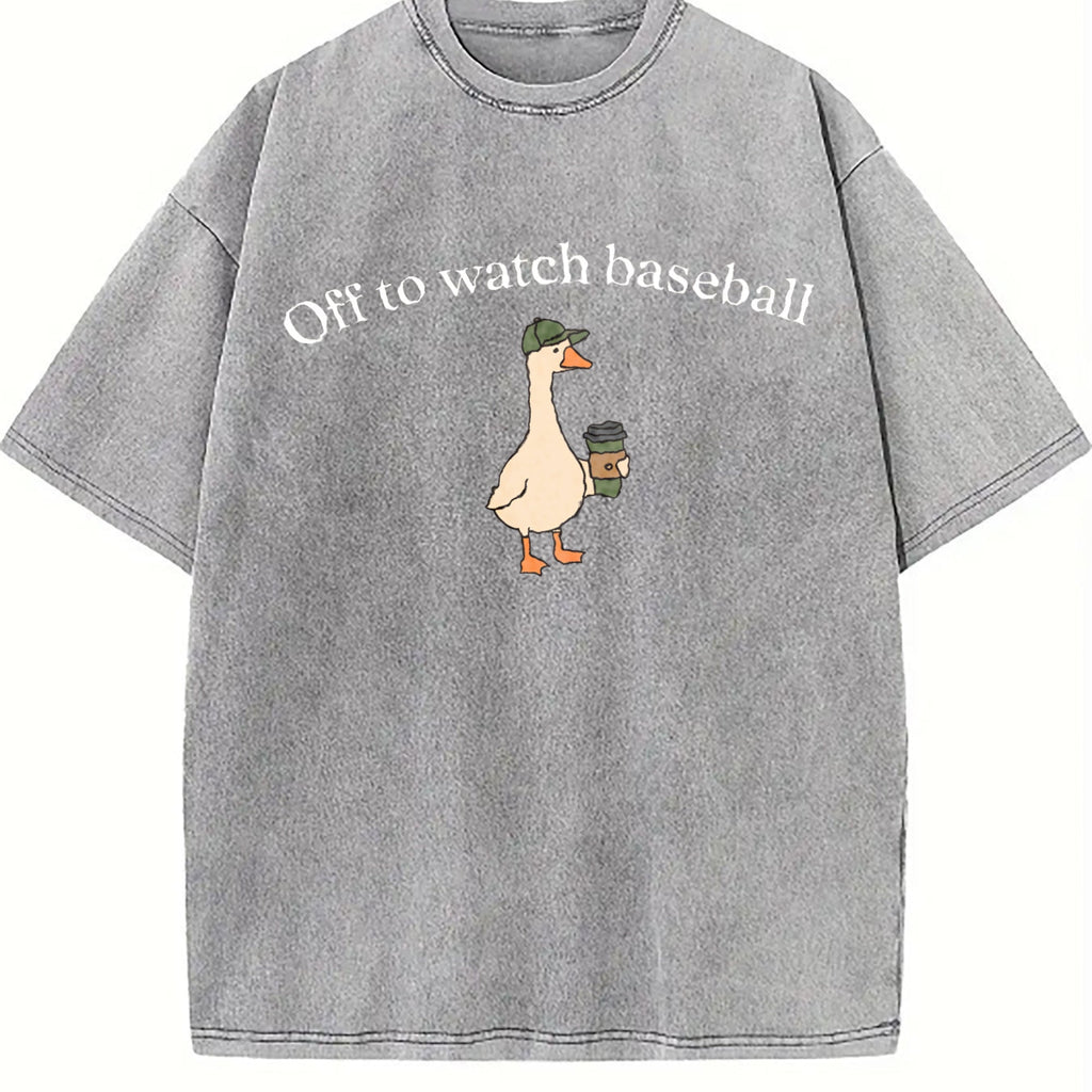 Funny Baseball Mom Goose Vintage Washed T-Shirt product image 5