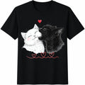 Cat Love Black White Cats Cotton T-Shirt product image 1