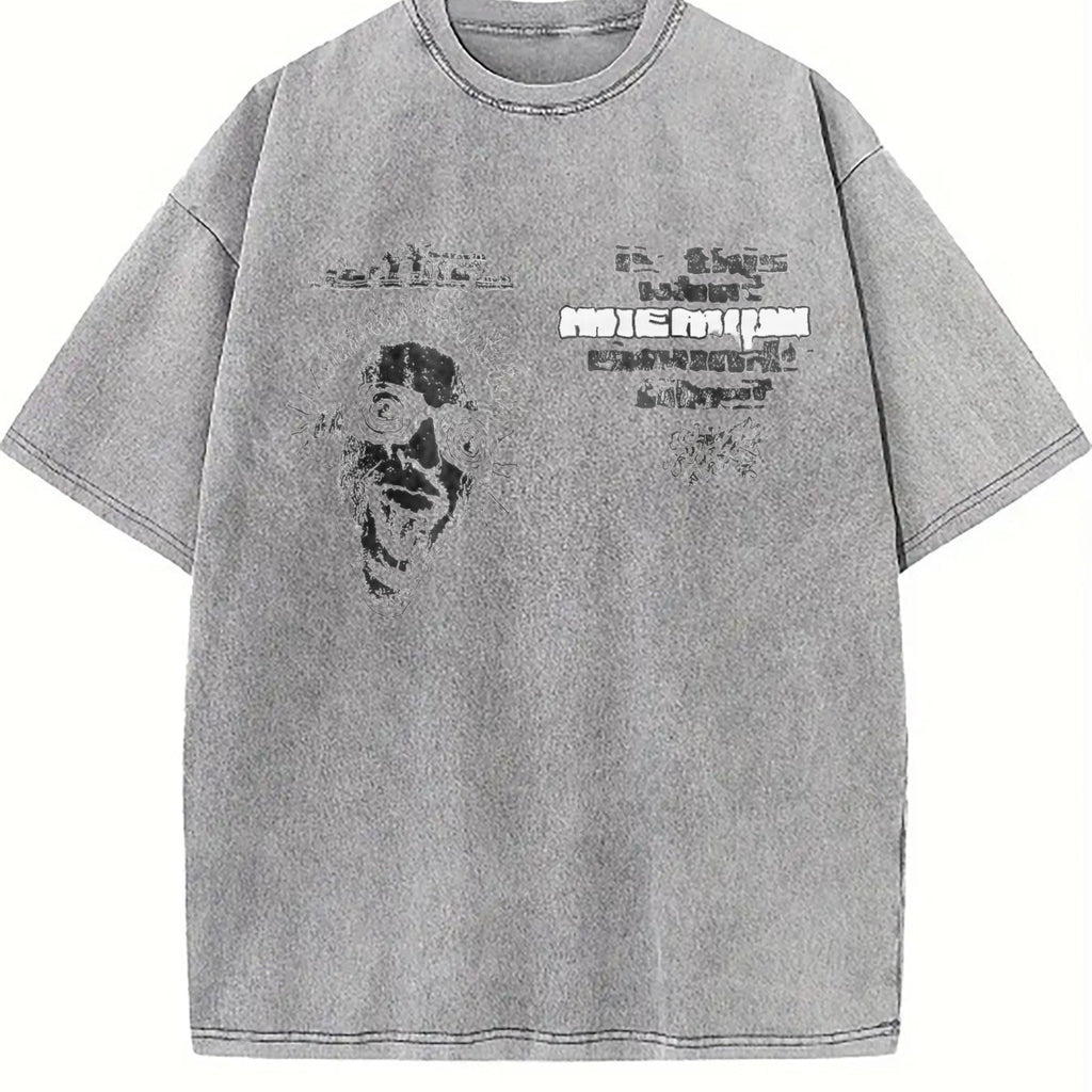 Spiral Glasses Portrait Vintage Washed T-Shirt product image 5