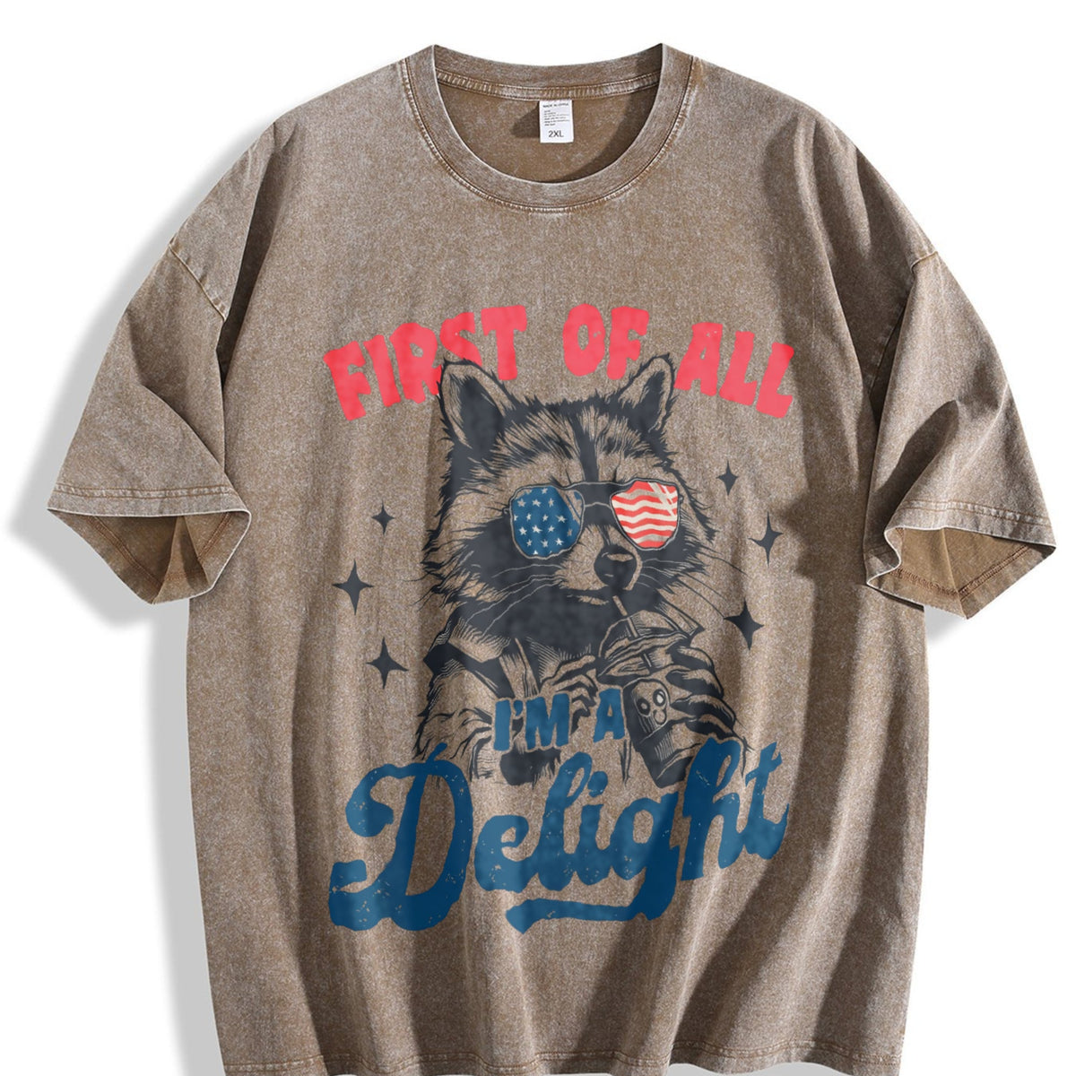 First Of All I'm A Delight Raccoon 4th Of July 90s Vintage product image 3