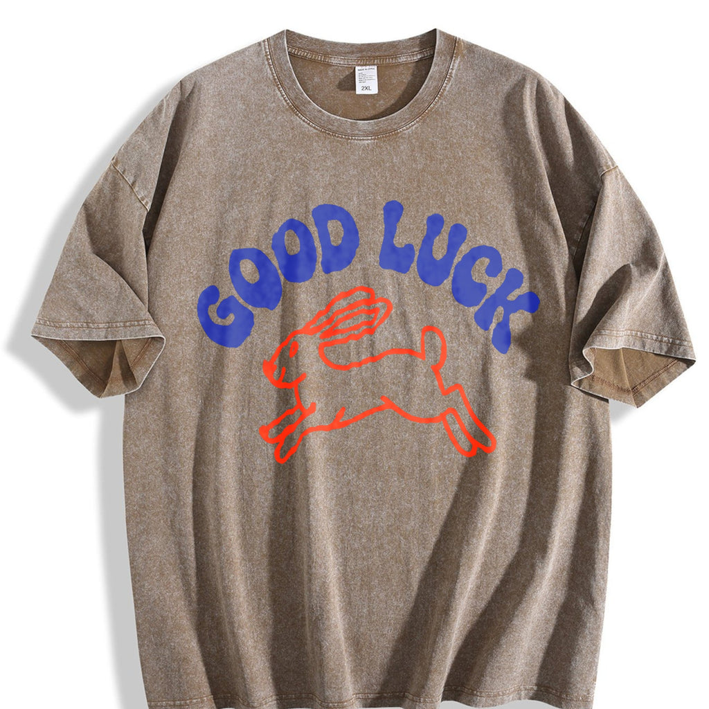 Good Luck Rabbit Vintage Washed T-Shirt product image 3