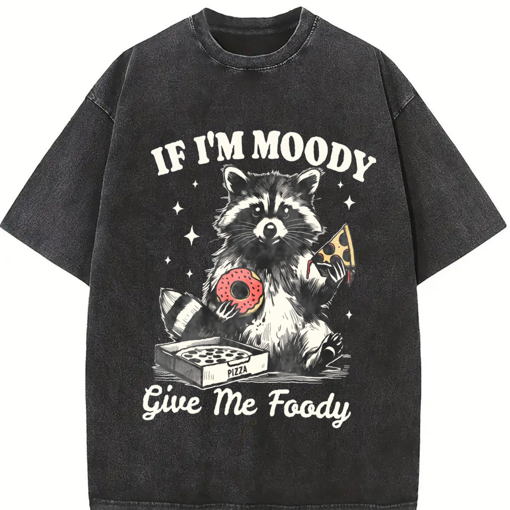 Raccoon If I'm Moody Give Me Foody Vintage Washed T-Shirt product image 2