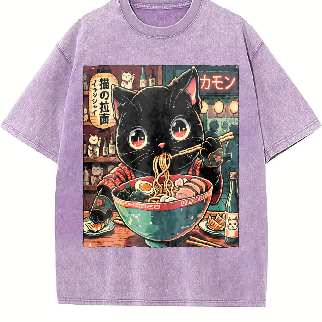 Explorer And Grunge Vibe: Neko Ramen Cat Eating Noodles product image 6
